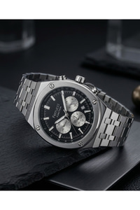 Function Erkek Kol Saati 43 mm Çelik Kordon Takvimli Multifonksiyon Quartz Saat