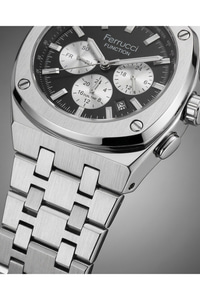 Function Erkek Kol Saati 43 mm Çelik Kordon Takvimli Multifonksiyon Quartz Saat