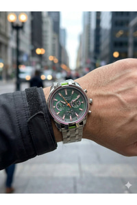 Function Erkek Kol Saati 44 mm Çok Fonksiyonlu Renkli Cam Çelik Kordon Quartz