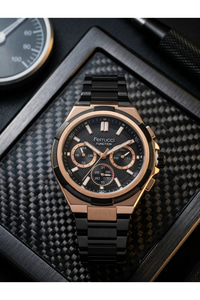 Function Erkek Kol Saati 44 mm Çok Fonksiyonlu Siyah Çelik Kordon Quartz