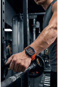Function Erkek Kol Saati 45 mm Turuncu Silikon Kordon Siyah Kasa Takvimli Spor