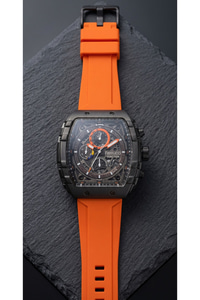 Function Erkek Kol Saati 45 mm Turuncu Silikon Kordon Siyah Kasa Takvimli Spor