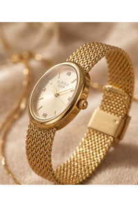 JG Polo Club 26 mm Kadın Kol Saati Gold Renkli Hasır Kordon Minimal Zarif Klasik Quartz Saat 5 ATM