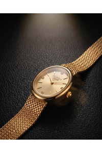 JG Polo Club 26 mm Kadın Kol Saati Gold Renkli Hasır Kordon Minimal Zarif Klasik Quartz Saat 5 ATM