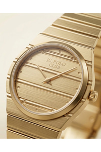 JG Polo Club 28 mm Kadın Kol Saati Gold Renkli Çelik Kordon Katlanır Kilit 5 ATM Şık Saat