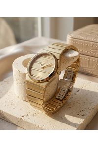JG Polo Club 28 mm Kadın Kol Saati Gold Renkli Çelik Kordon Katlanır Kilit 5 ATM Şık Saat