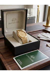 JG Polo Club 28 mm Kadın Kol Saati Gold Renkli Çelik Kordon Katlanır Kilit 5 ATM Şık Saat