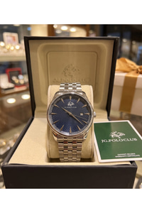 JG Polo Club 42mm Lacivert Kadranlı Erkek Kol Saati Çelik Kordon Klasik Damat Saati 5 ATM