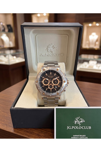 JG Polo Club 44mm Siyah Kadranlı Rose Gold Detaylı Erkek Kol Saati 5 ATM Çelik Kordon