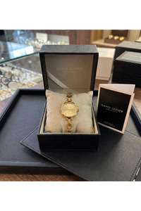 Kadın Kol Saati 23 mm Gold Renkli Çelik Kordon Gümüş Kadran Zarif Şık Saat