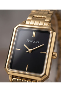 Kadın Kol Saati 26x34 mm Dikdörtgen Siyah Kadran Gold Renkli Küçük Kasa