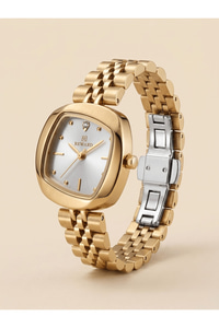Kadın Kol Saati 27 mm Gold Çelik Kordon 5 ATM Şık Tasarım
