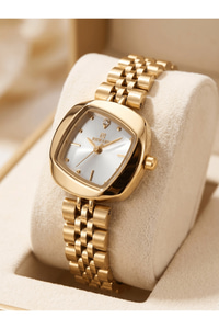 Kadın Kol Saati 27 mm Gold Çelik Kordon 5 ATM Şık Tasarım