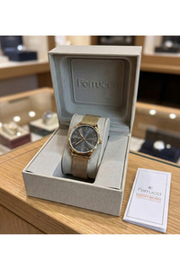 Kadın Kol Saati 34 mm Gold Hasır Kordon Gri Kadran Taşlı Şık Saat