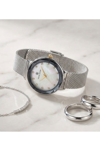 Kadın Kol Saati 34 mm Hasır Çelik Kordon Kadran Taşlı Cam 3 ATM Quartz