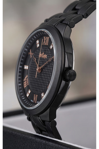 Kadın Kol Saati 34 mm Siyah Mat Çelik Kordon Rose Gold Detaylı Taşlı Kadran