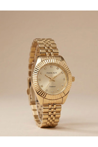Kadın Kol Saati Gold Çelik Kordon Quartz Mineral Cam 3 ATM Minimal 22 mm
