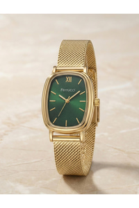 Kadın Kol Saati Gold Hasır Kordon Yeşil Kadran 31-35 mm Quartz