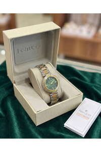 Kadın Kol Saati Yeşil Kadran Çift Renk Çelik Kordon Quartz Saat 31-34 mm