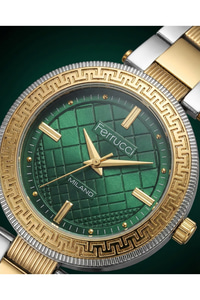 Kadın Kol Saati Yeşil Kadran Çift Renk Çelik Kordon Quartz Saat 31-34 mm