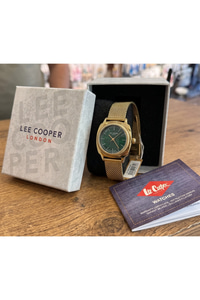 London Kadın Saati 26mm Yeşil Kadran Gold Hasır Çelik Kordon 3 ATM Quartz