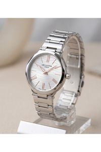 London Kadın Saati 28mm Küçük Kasa Desenli Kadran Rose Gold Detay Gümüş Çelik