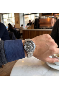 Milano 39 mm Erkek Kol Saati Siyah Kadran Siyah Gri Bezel Fosforlu Takvimli
