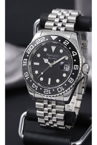 Milano 39 mm Erkek Kol Saati Siyah Kadran Siyah Gri Bezel Fosforlu Takvimli