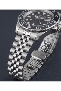 Milano 39 mm Erkek Kol Saati Siyah Kadran Siyah Gri Bezel Fosforlu Takvimli
