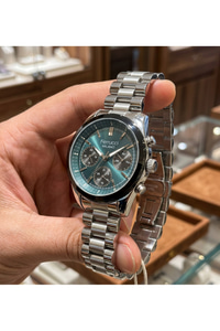 Milano 39mm Erkek Kol Saati Gümüş Rengi Çelik Kordon Turkuaz Kadran Çok Fonksiyonlu Erkek Saat