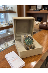 Milano Erkek Kol Saati 39 mm Yeşil Kadran Siyah-Yeşil Bezel Fosforlu Göstergeli Çelik Kordon