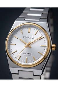 Milano Kadın Kol Saati 26 mm Çift Renk Çelik Kordon Beyaz Kadran Minimal Quartz