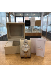 Milano Kadın Kol Saati 29 mm Küçük Kasa Taşlı Bezel Çift Renk Metal Kordon Gümüş Altın