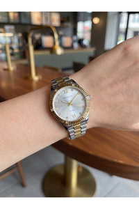 Milano Kadın Kol Saati 34 mm Gümüş Gold Renkli Taş Detaylı Metal Kordonlu Saat