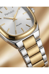 Milano Unisex Kol Saati 34 mm Çelik Kordon Gold Gümüş Çift Renk Quartz 3 ATM