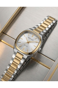 Milano Unisex Kol Saati 34 mm Çelik Kordon Gold Gümüş Çift Renk Quartz 3 ATM