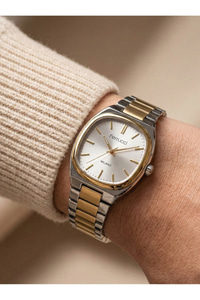 Milano Unisex Kol Saati 34 mm Çelik Kordon Gold Gümüş Çift Renk Quartz 3 ATM