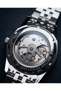 Otomatik Erkek Kol Saati 40 mm Siyah Kadran Çelik Kordon Şeffaf Arka Kapak