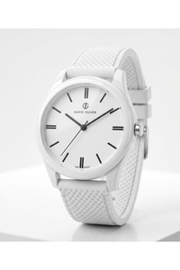 San Diego 39mm Unisex Beyaz Silikon Kordon Saat – Minimal Teenage Stil Spor Casual Kol Saati