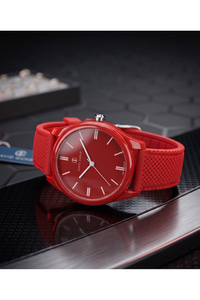 San Diego 39mm Unisex Kırmızı Silikon Kordon Spor Saat – Neon Kırmızı Casual Tasarım Günlük Kol Saati