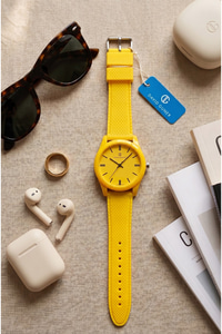 San Diego 39mm Unisex Sarı Silikon Kordon Saat – Enerjik Teenage Stil Spor Kol Saati