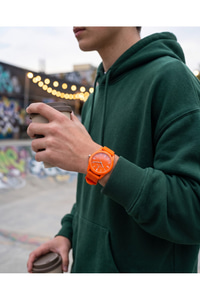 San Diego 39mm Unisex Turuncu Silikon Kordon Spor Saat – Neon Turuncu Genç Stil Casual Kol Saati