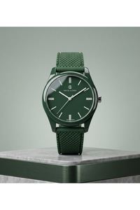 San Diego 39mm Unisex Yeşil Silikon Kordon Spor Saat – Koyu Yeşil Casual Genç Stil Kol Saati