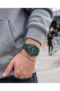San Diego 39mm Unisex Yeşil Silikon Kordon Spor Saat – Koyu Yeşil Casual Genç Stil Kol Saati