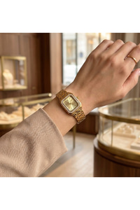 San Diego Kadın Kol Saati 24 mm Gold Çelik Kordon Taşlı Kadran Şık