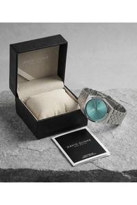 Unisex Kol Saati 37 mm Gümüş Kaplama Mavi Kadran Takvimli Çelik Saat