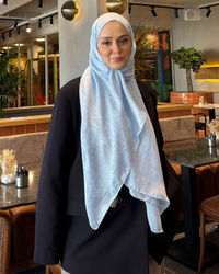 Bebe Mavi Imannoor Ester Desen Pamuk Jakar Şal