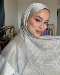Bej Imannoor Serena Desen Pamuk Jakar Şal