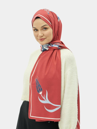 Bordo Hanzade Desen Pamuk Vual Şal