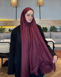 Bordo Imannoor Ester Desen Pamuk Jakar Şal